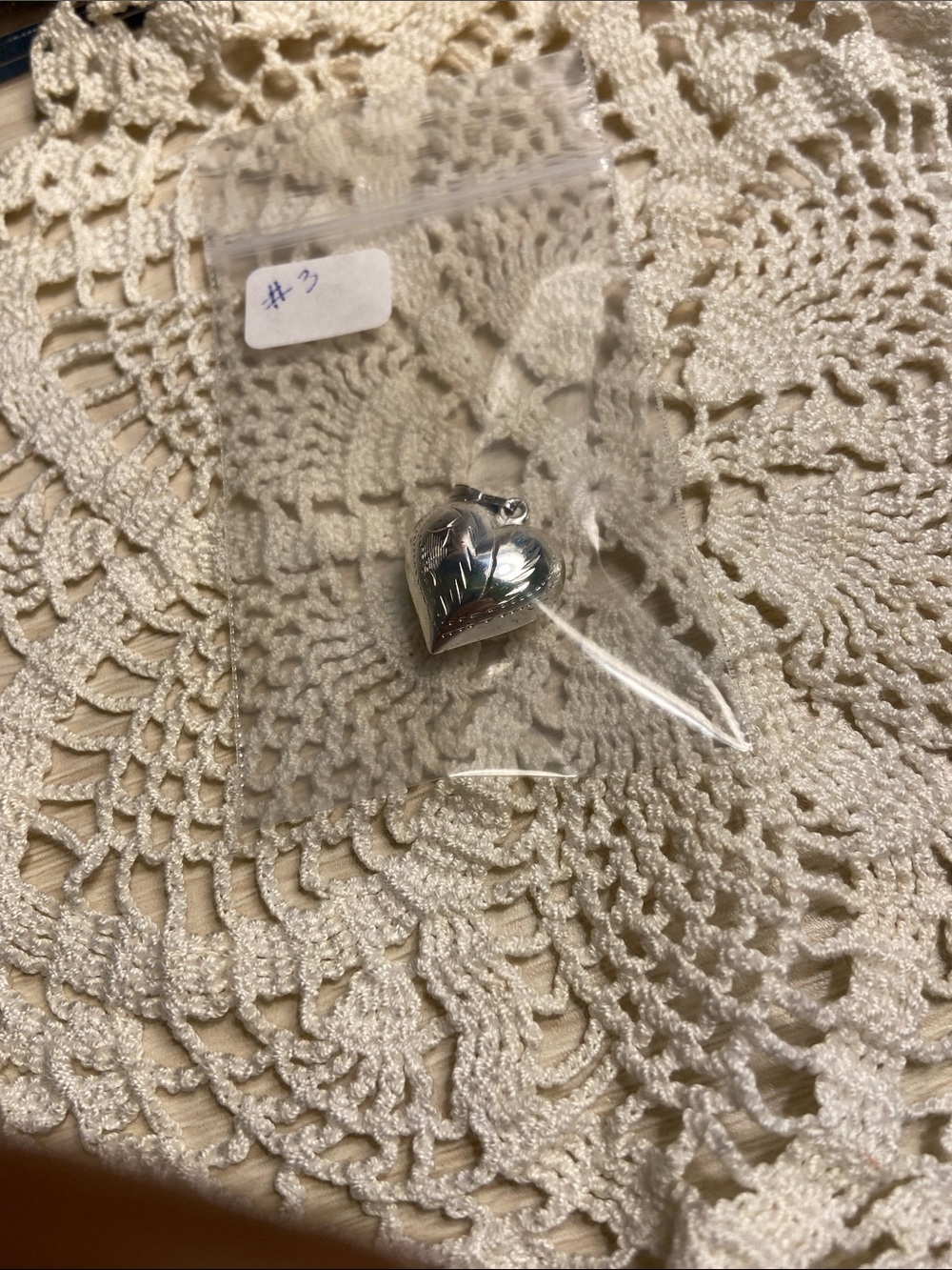 Vintage Sterling Silver Heart Pendant - Picture 4 of 4